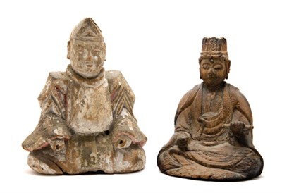 Lot 2225 - Japanese and Chinese Carved Soft Wood Figures...