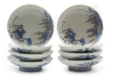 Lot 2339 - Set of Eight Japanese Nabeshima Style Glazed...