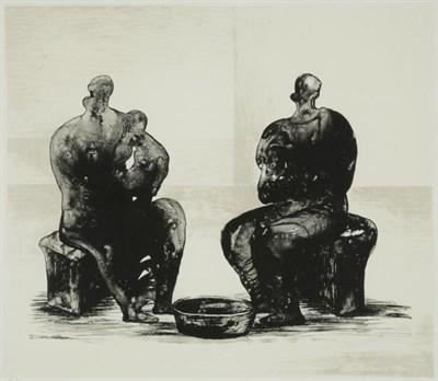 Lot 400 - Henry Moore TWO WOMEN BATHING A CHILD II...