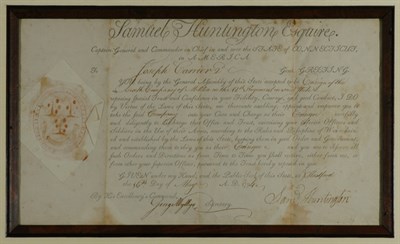 Lot 5 - HUNTINGTON, SAMUEL Document signed, the...