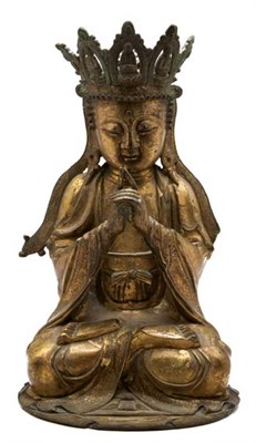 Lot 2289 - Chinese Gilt-Bronze Figure of Sakyamuni Buddha...