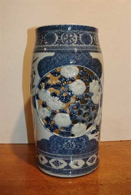 Lot 2299 - Japanese Blue and White Glazed Porcelain Vase...