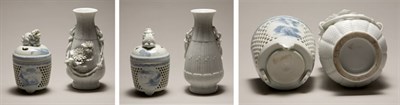 Lot 2332 - Japanese Fukugawa Style Blue and White Glazed...