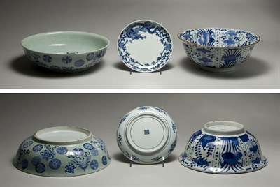 Lot 2307 - Group of Three Japanese and Chinese Blue and...