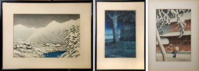 Lot 2300 - Hasui Japanese, early 20th century Night scene;...