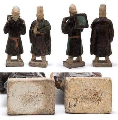 Lot 2296 - Group of Three Chinese Glazed Pottery Figures...