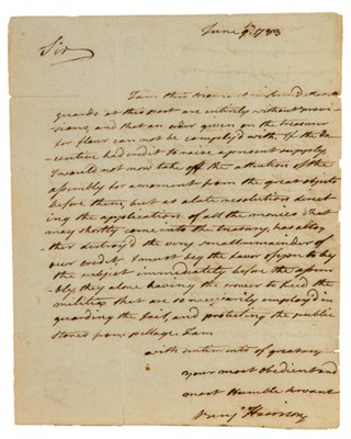 Lot 4 - HARRISON, BENJAMIN Autograph letter signed,...