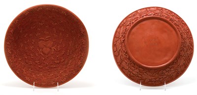 Lot 2105 - Chinese Cinnabar Lacquer Style Dish Late 19th...