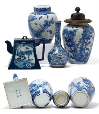 Lot 2160 - Group of Four Chinese Blue and White Glazed...