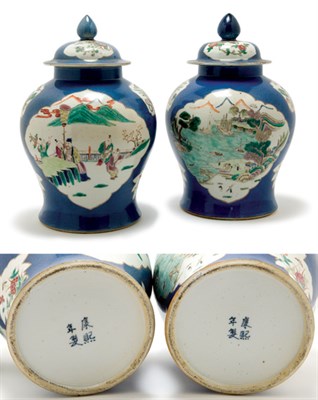 Lot 2129 - Pair of Chinese Famille Verte Glazed Porcelain...