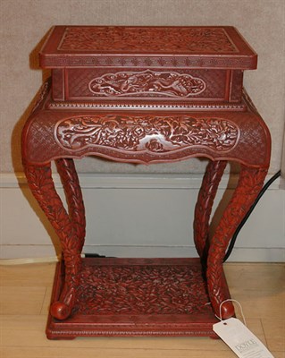 Lot 2187 - Japanese Red Lacquer Table Meiji Period, early...