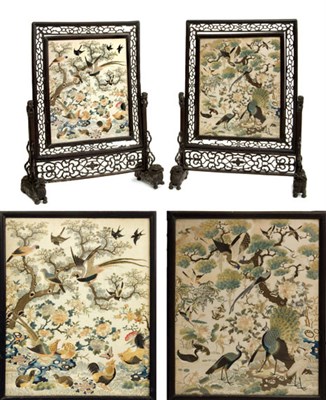 Lot 2184 - Pair of Japanese Table Screens Meiji Period,...
