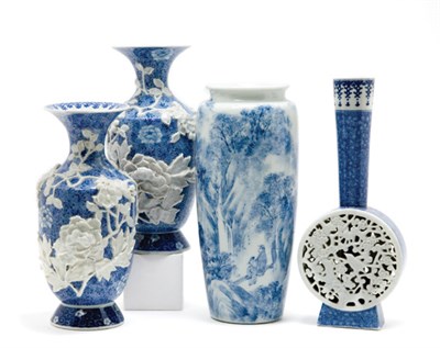 Lot 2163 - Pair of Japanese Hirado Style Blue and White...