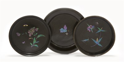 Lot 2278 - Group of Three Chinese Mother-of-Pearl Inlaid...