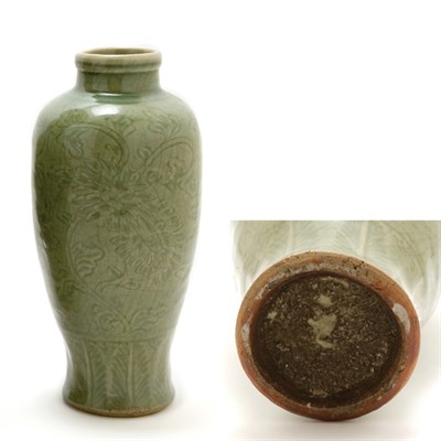Lot 2069 - Chinese Celadon Glazed Porcelain Vase Ming...