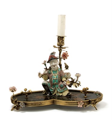 Lot 2011 - Chinese Famille Verte Glazed Porcelain Figural...