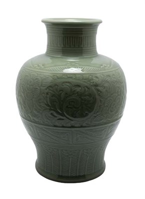Lot 2327 - Japanese Celadon Glazed Porcelain Vase Early...