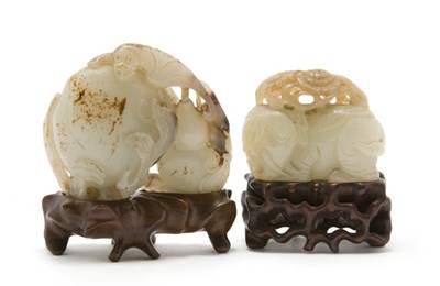 Lot 2264 - Two Chinese Celadon Jade Articles 19th Century...