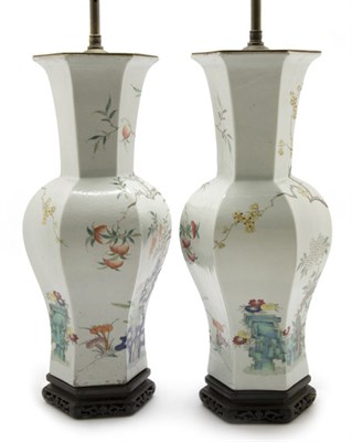 Lot 2200A - Pair of Chinese Famille Rose Glazed Porcelain...