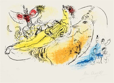 Lot 274 - Marc Chagall THE ACCORDEONIST (M. 204) Color...