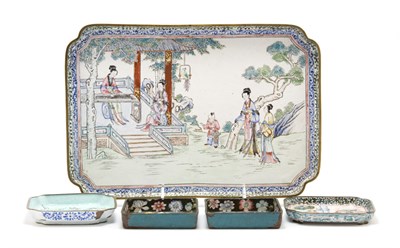 Lot 2253 - Chinese Enamel Tray 19th Century With figures...