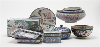Lot 2243 - Group of Chinese Enamel Articles Late...