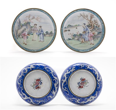 Lot 2244 - Pair of Chinese Enameled Dishes 19th Century...