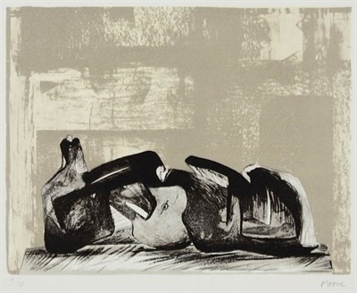 Lot 401 - Henry Moore RECLINING FIGURE--INTERIOR SETTING...