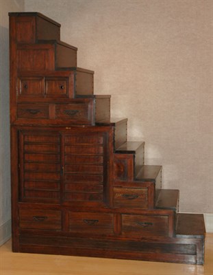 Lot 2359 - Japanese Cypress Step Chest Circa 1900 Height...