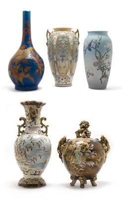 Lot 2164 - Group of Five Japanese Porcelain Vases 20th...