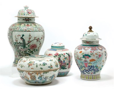 Lot 2117 - Group of Four Chinese Famille Rose Glazed...
