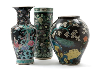 Lot 2113 - Group of Three Chinese Famille Verte Glazed...