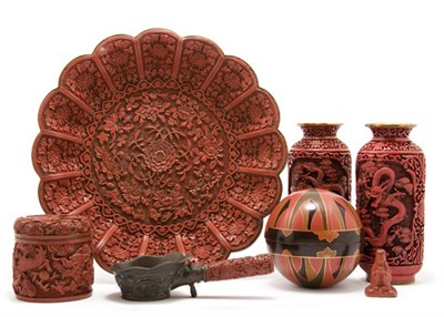 Lot 2112 - Group of Chinese Cinnabar Lacquer Type...