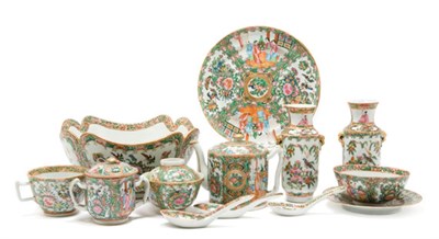 Lot 2018 - Group of Chinese Rose Medallion Glazed...