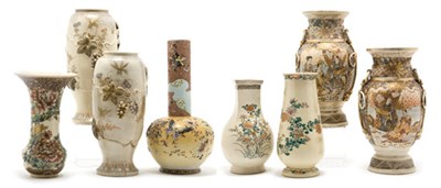 Lot 2179 - Group of Seven Satsuma Vases Early 20th...