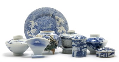 Lot 2175 - Group of Japanese Blue and White Glazed...