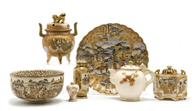Lot 2196 - Group of Japanese Satsuma Articles Late...