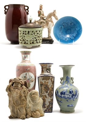 Lot 2035 - Group of Eight Chinese Ceramic Articles 18th...