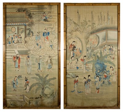 Lot 2227 - Chinese School Late 19th century Figures in...