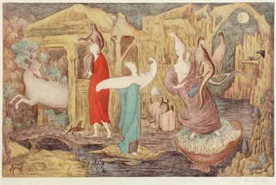 Lot 272 - Leonora Carrington TUESDAY Color lithograph,...