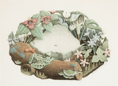 Lot 476 - Grant Wood WILD FLOWERS (C. 10) Hand-colored...