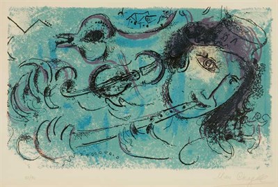 Lot 3282 - Marc Chagall THE FLUTE PLAYER (M. 197) Color...