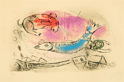 Lot 3283 - Marc Chagall THE BLUE FISH (M. 198) Color...