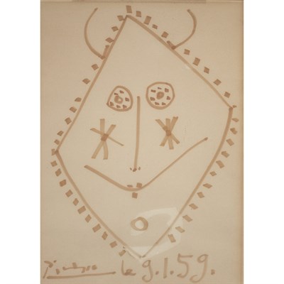 Lot 85 - Pablo Picasso Spanish, 1881-1973 Mask Design,...