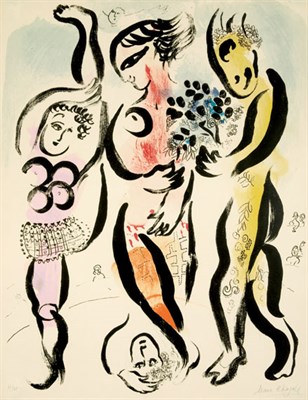 Lot 3281 - Marc Chagall THE THREE ACROBATS (M. 169) Color...