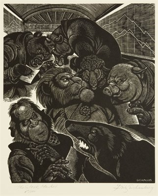 Lot 3305 - Fritz Eichenberg (1901-1990) THE STOCK MARKET...