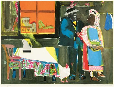 Lot 3254 - Romare Bearden UNTITLED Color lithograph, 1979-...