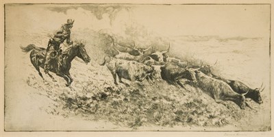 Lot 3270 - Edward Borein WILD CATTLE NO. 2 (G. 115)...