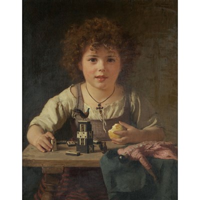 Lot 20 - Friedrich Kraus German, 1826-1894 Young Girl...