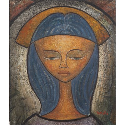 Lot 116 - Angel Botello Puerto Rican, 1913-1986 Portrait...